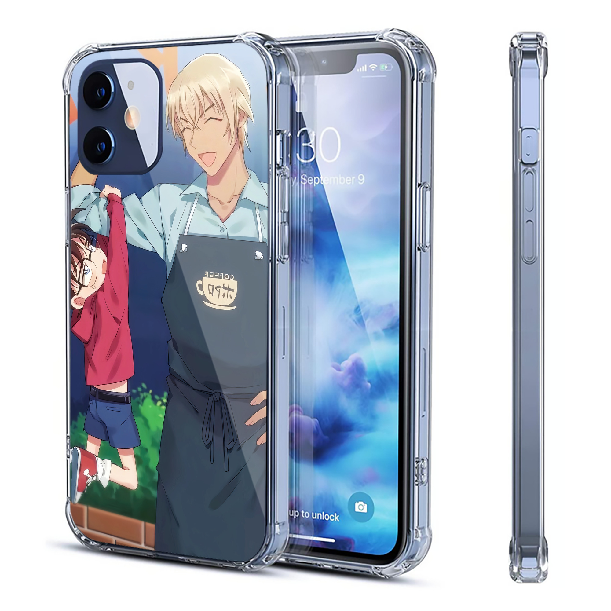 （画像用） 名探偵コナン Detective Conan 【iPhone 12シリーズ対応】透明スマホケース（クリアソフトケース）